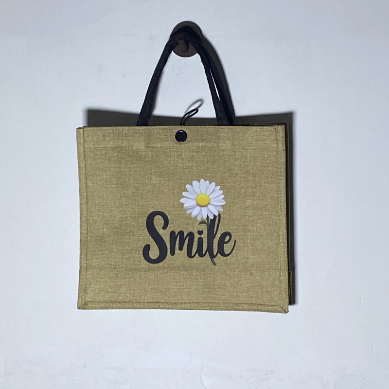 Jute Bags Factory - Blank Burlap Button Lock Heat