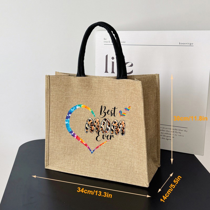 Jute Tote Bag Manufacturer - Button Lock Heat Transfer Handbag