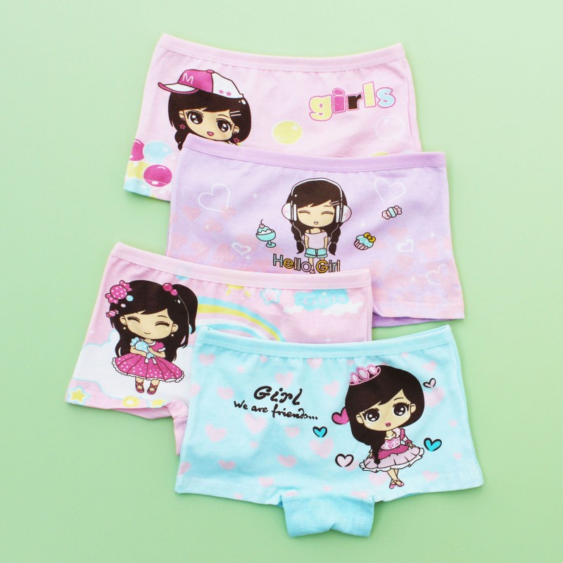 Girls Panties Manufacturer - Cartoon Boxer 4-Pack Soft