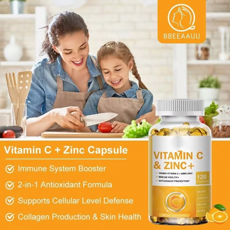 WELLBODY OEM/ODM Private Label Hot Selling Vitamin Supplement Vitamin C Capsules with Zinc Immune Health for Adult