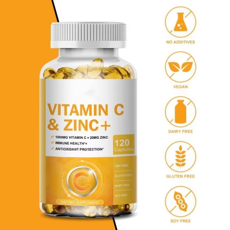 WELLBODY OEM/ODM Private Label Hot Selling Vitamin Supplement Vitamin C Capsules with Zinc Immune Health for Adult