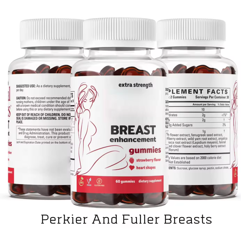 Wellbody Factory Supply Natural Health Products OEM/ODM Private Label 60 Breast Enhancement Shaped Size Gummies Beauty Product