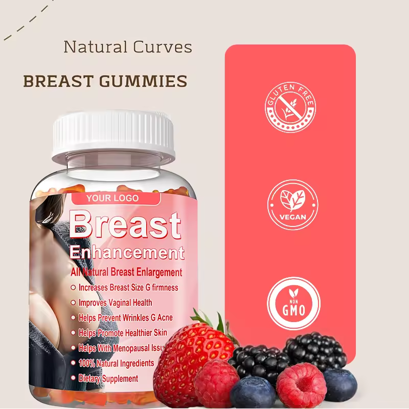 Wellbody Factory Supply Natural Health Products OEM/ODM Private Label 60 Breast Enhancement Shaped Size Gummies Beauty Product