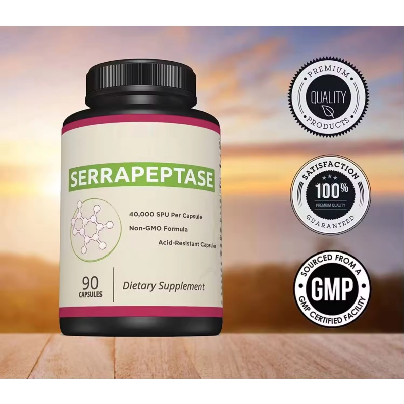 WELLBODY OEM/ODM Private Label Factory Supply 40,000 SPU Serrapeptase Enzyme Capsules 90 Pcs Support Body Health