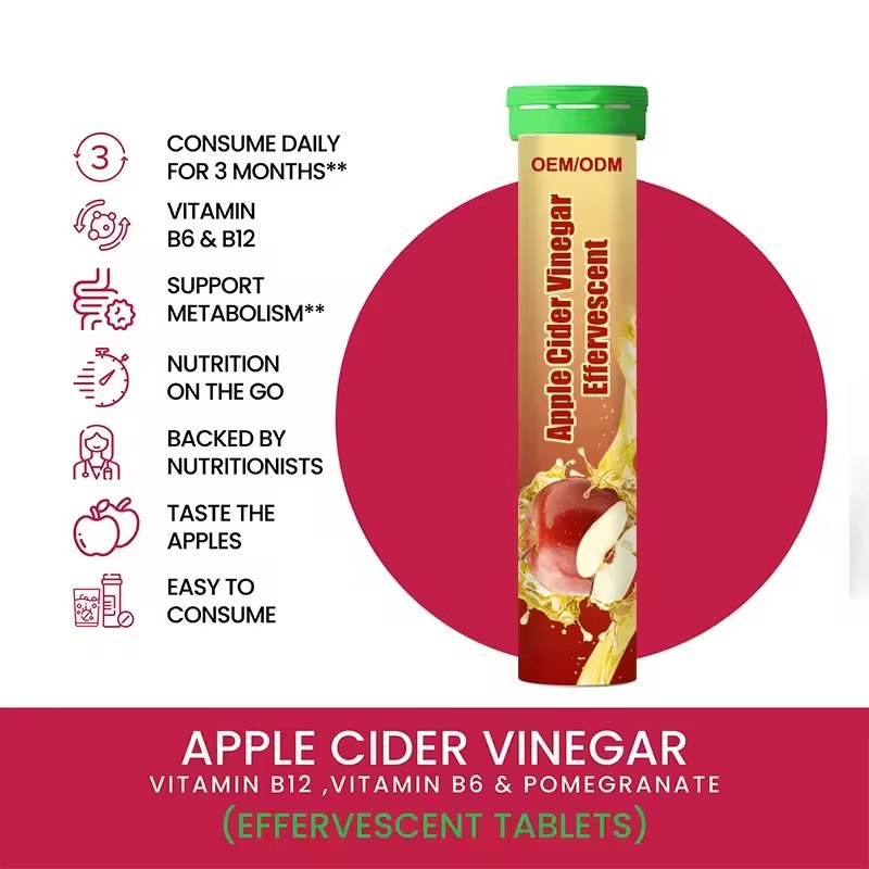 OEM Vitamin Mineralsd Apple Cider VInegar Effervescent Tablets for Weight Management