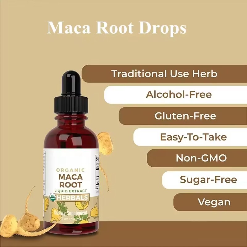 WELLBODY OEM/ODM Private Label Factory Supply Maca Root Liquid Drops for Men and Women Sexual Black Maca Support Energy
