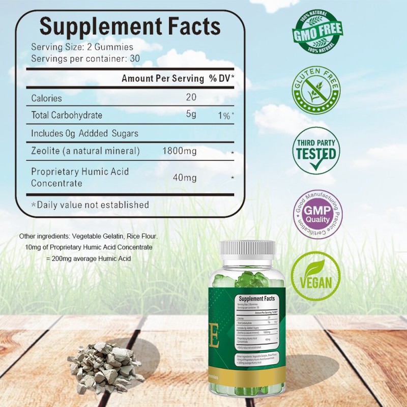 WELLBODY Activated Zeolite Gummy Supplements Wholesale Price Health Strength Support for Adults Healthcare