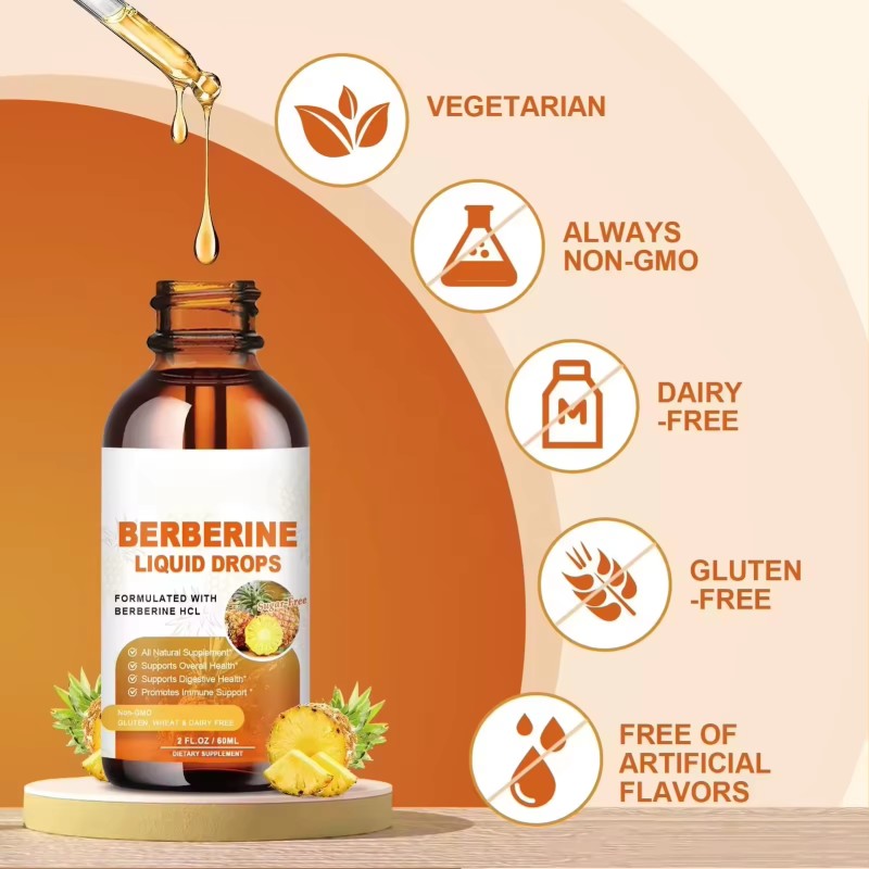 WELLBODY OEM/ODM  Factory Hot Sale Berberine Extract Liquid Food-grade Supplements Berberine Drops