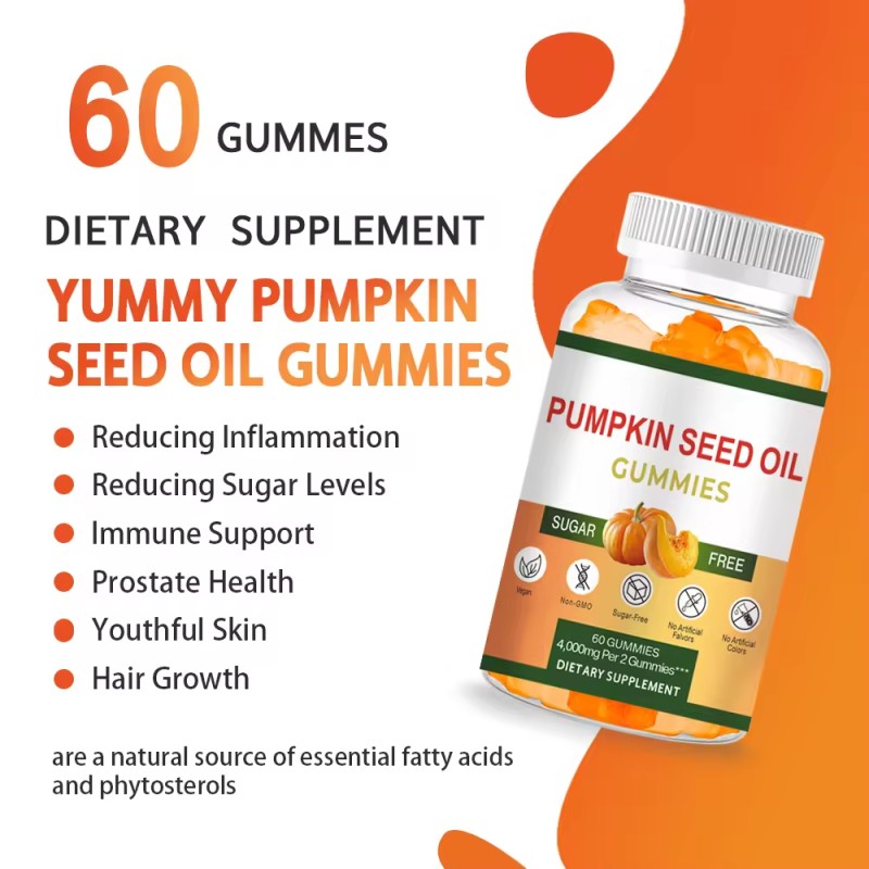 WELLBODY OEM/ODM Private Label Factory Supplying Halal Natural Organic Pumpkin Seed Oil Gummies Body Health Improvement Adults