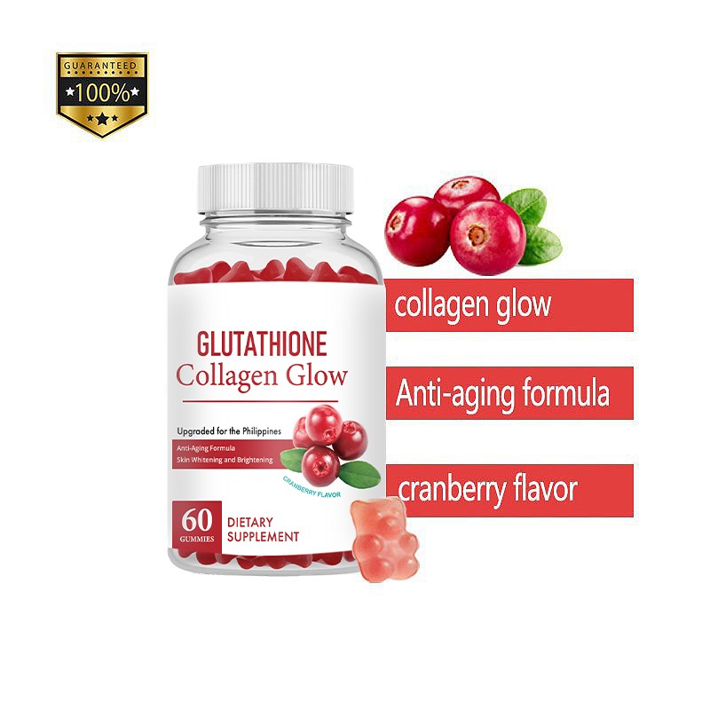 WELLBODY Cranberry Original Skin Whitening Collagen Glutathione Gummies Antioxidant Tonic Supplement for Glowing Skin