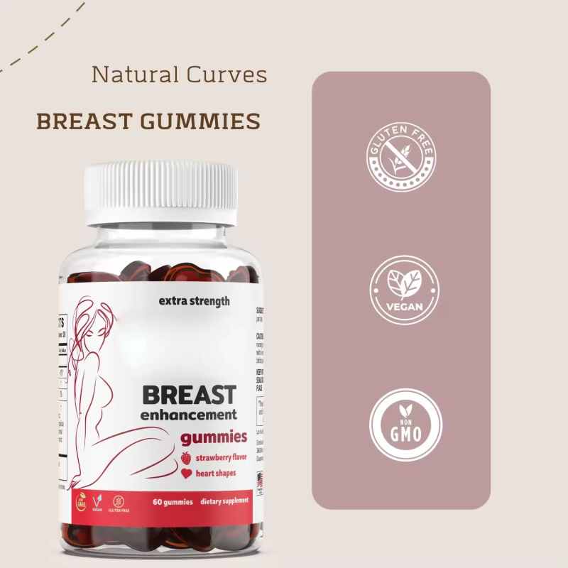 Wellbody Factory Supply Natural Health Products OEM/ODM Private Label 60 Breast Enhancement Shaped Size Gummies Beauty Product