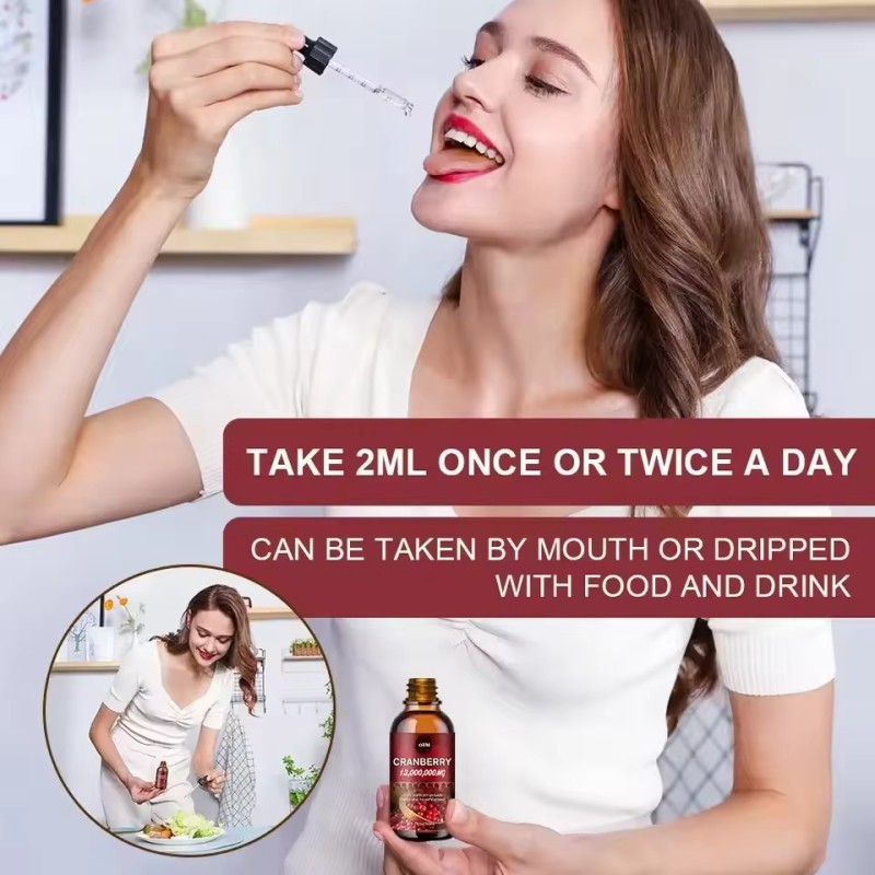 WELLBODY OEM/ODM Private Label Factory Supply Cranberry Extract Drops Support Skin Hair and Nails Health Keep Body Health