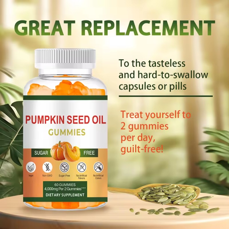 WELLBODY OEM/ODM Private Label Factory Supplying Halal Natural Organic Pumpkin Seed Oil Gummies Body Health Improvement Adults