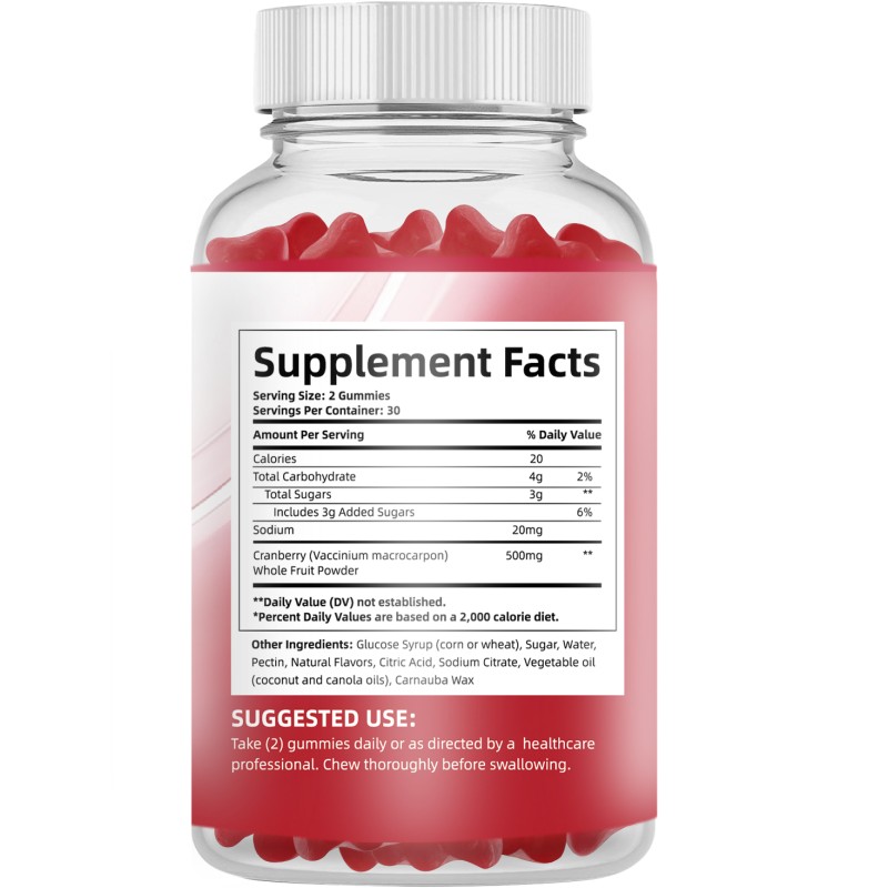 WELLBODY Supply OEM ODM Health Dietary Fiber Vitamins Supplement Cranberry Probiotics Gummy Cranberry Gummies
