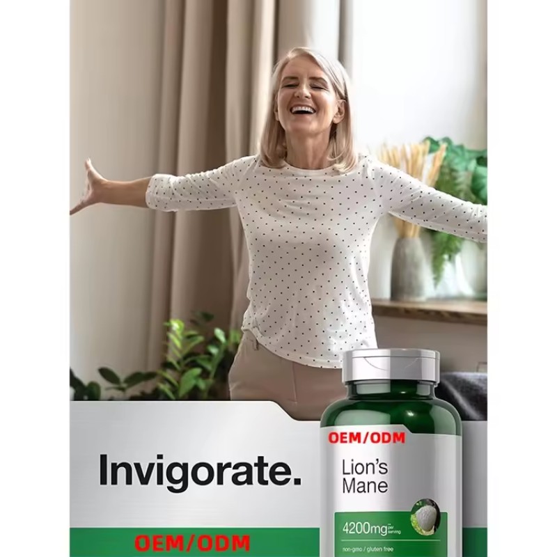 WELLBODY OEM/ODM Private Label Factory Supply Supplement Organic Lions Mane Mushroom Capsules Cognitive Function Body Support