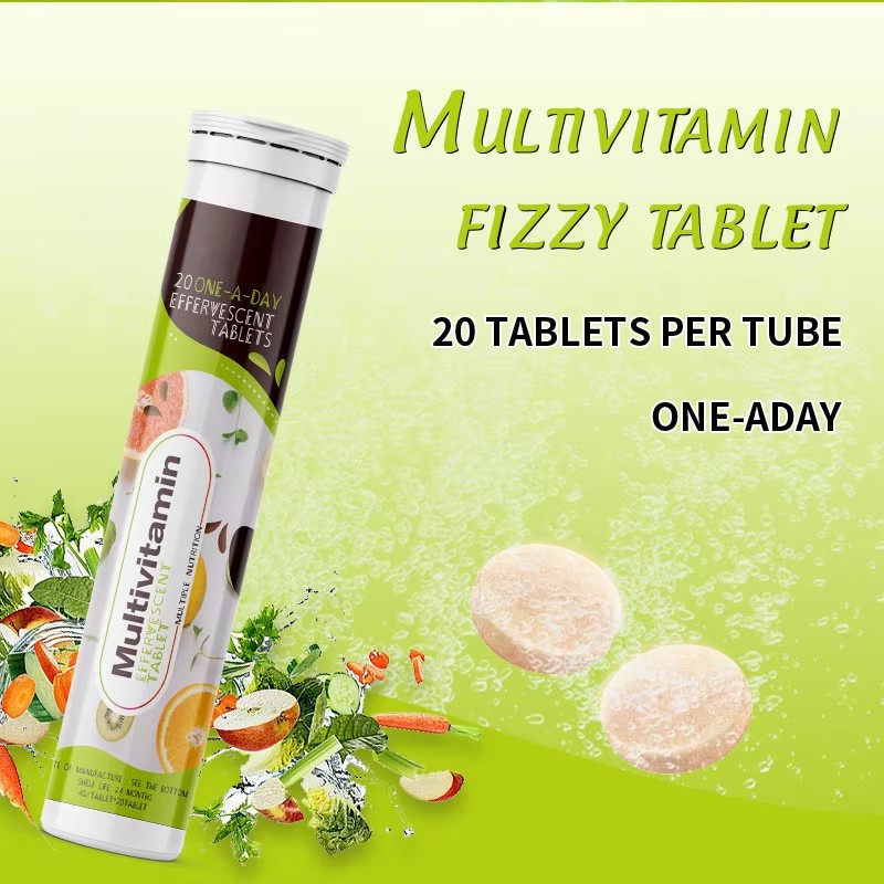 WELLBODY OEM/ODM Natural Vitamin c 1000mg Multivitamin Effervescent Tablets Multiflavoured Vitamin C Tablets
