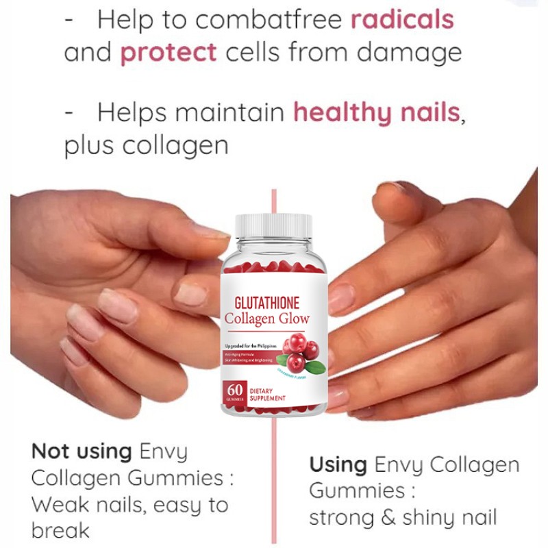 WELLBODY Cranberry Original Skin Whitening Collagen Glutathione Gummies Antioxidant Tonic Supplement for Glowing Skin