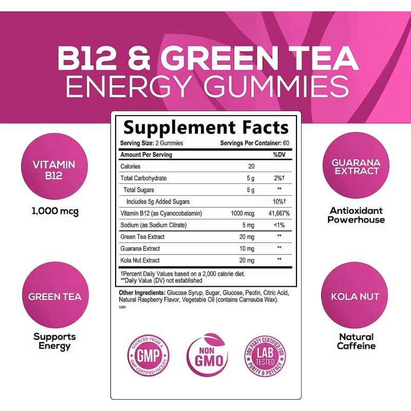 WELLBODY OEM/ODM Protein Energy Gummies with Amino Acids Support Focus Strength Muscle Recovery Preworkout Gummy