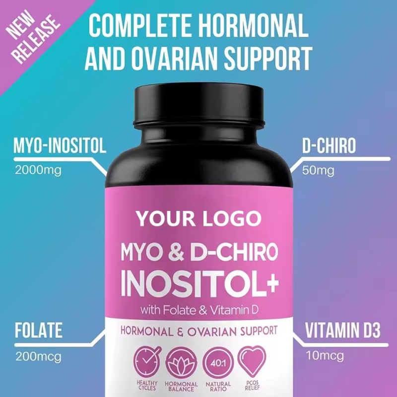 WELLBODY OEM/ODM Private Label Factory Supply Myo-inositol and D-chiro Inositol Gummies Hormone Balance & Ovarian Support