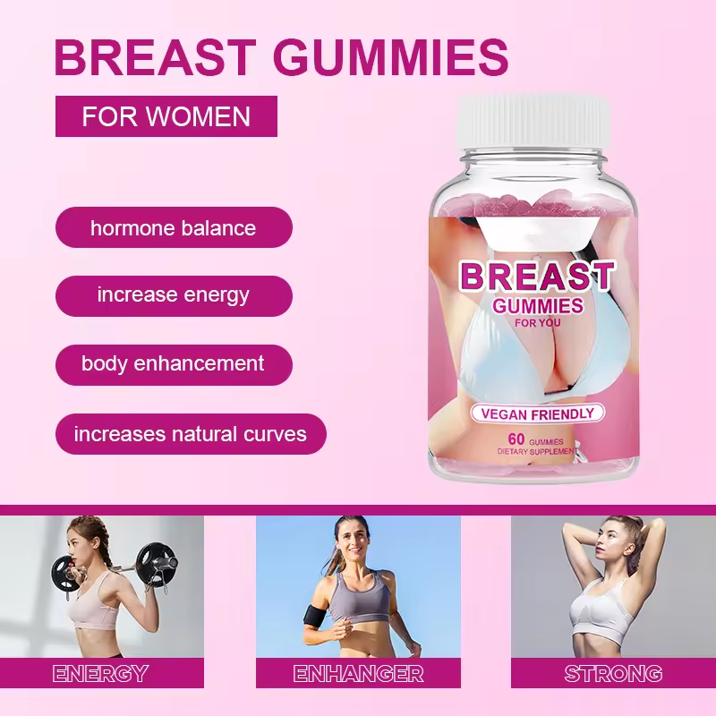 Wellbody  OEM/ODM Private Label Factory Supply Natural Health Products 60 Breast Enlargement Shaped Size Gummies