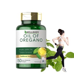 WELLBODY OEM/ODM Dietary Supplement Oil of Oregano Softgels With Black Seed Oil Support Oregano Oil Capsules Immune Booster