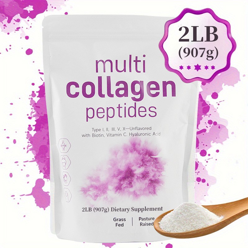 WELLBODY Private Label Hydrolyzed Protein Multi Collagen Peptides Powder with Hyaluronic Acid Biotin & Vitamin C Powder