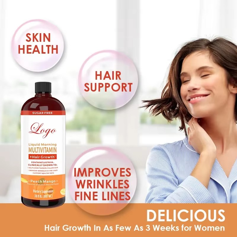 Wellbody  OEM/ODM Private logo Hair Growth Supplement Formula Liquid Tincture Multivitamin Drop for Hair Growth Reduce Wrinkle