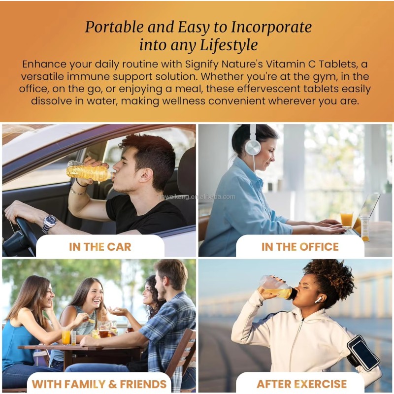 Wellbody OEM/ODM Hot Sale Sugar Free Vitamin C 1000mg Effervescent Tablets Immunity Support Dissolvable Vitamin C Tablets