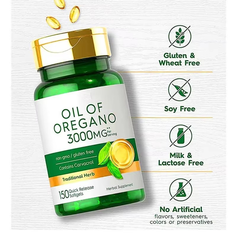 WELLBODY OEM/ODM Dietary Supplement Oil of Oregano Softgels With Black Seed Oil Support Oregano Oil Capsules Immune Booster