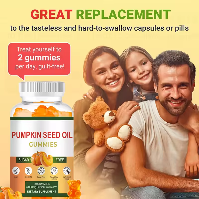 WELLBODY OEM/ODM Private Label Factory Supplying Halal Natural Organic Pumpkin Seed Oil Gummies Body Health Improvement Adults