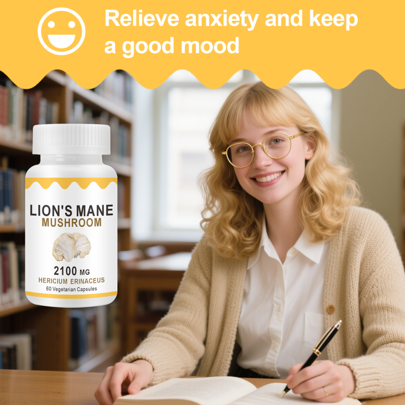 WELLBODY Organic Lion's Mane Mushroom Powder Extract Private Label Lions Mane Capsules Grain-Free Healthcare Supplement for