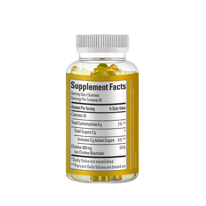 WELLBODY Private Label Factory Supply Choline Gummies 300mg Support Nervous and Brain System Nature Made Choline Supplement