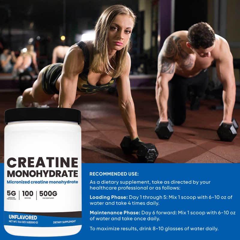 WELLBODY 500g Creatine Monohydrate Powder 200 Mesh Pure Creatine OEM Factory Private Labels for Adults Not for Pregnant Women