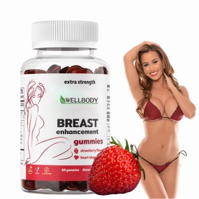 Wellbody Factory Supply Natural Health Products OEM/ODM Private Label 60 Breast Enhancement Shaped Size Gummies Beauty Product