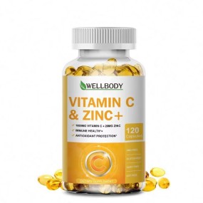 WELLBODY OEM/ODM Private Label Hot Selling Vitamin Supplement Vitamin C Capsules with Zinc Immune Health for Adult