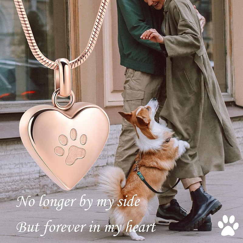 Pet Urn Necklace Manufacturer - Paw Print Heart Memorial Keepsake