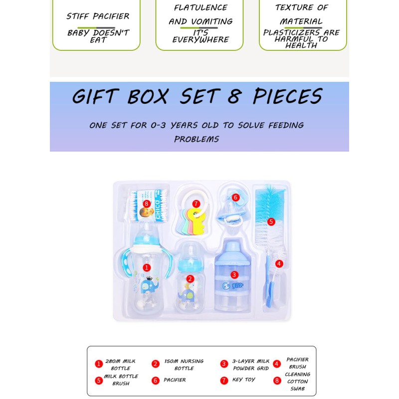 Baby Gift Set Factory - New 8PCS Travel Feeding Bottle Set