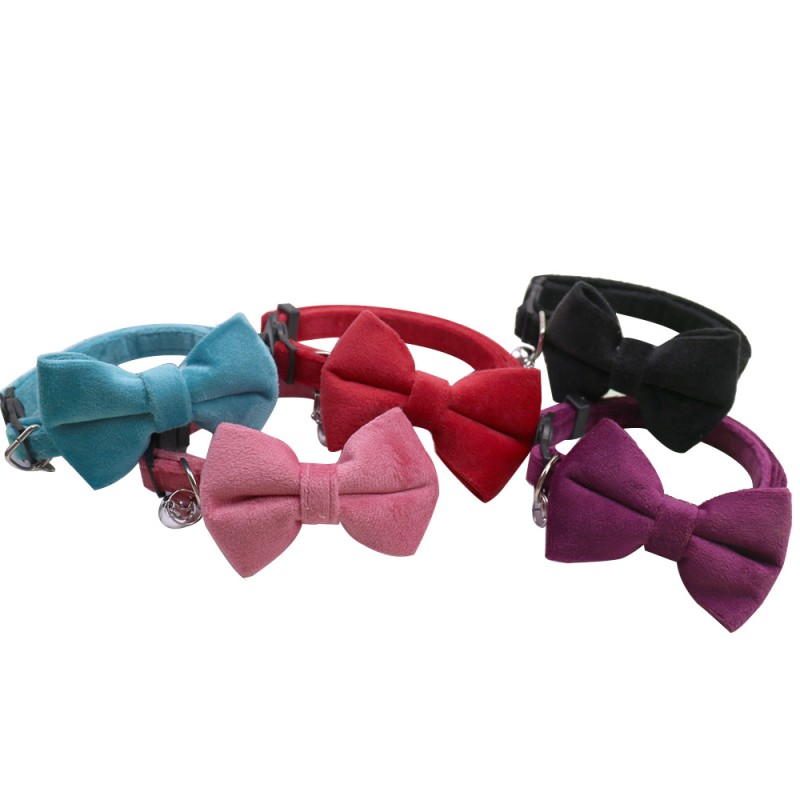 Cat Collar Factory - Adjustable Small Bow Velvet Bell