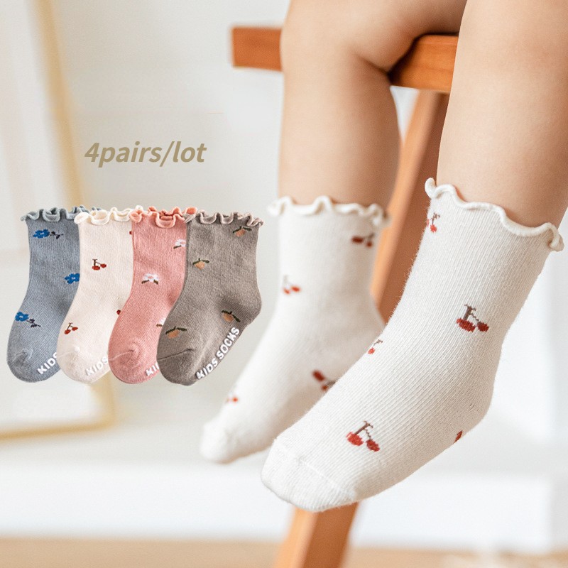Baby Socks Manufacturer - New Custom Grip Floral Embroidery