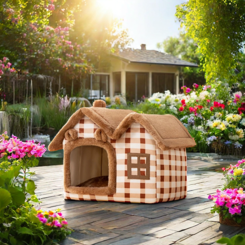Pet Bed Manufacturer - Washable Warm Plush Folding House