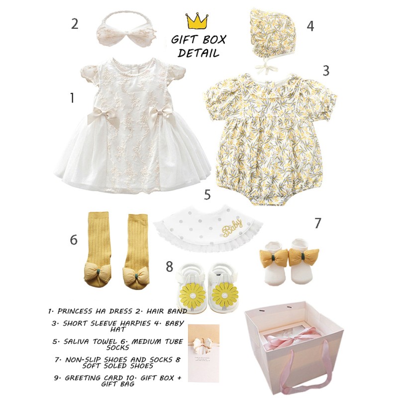 Baby Dress Set Factory - New 11 Sets Cotton Romper Headband