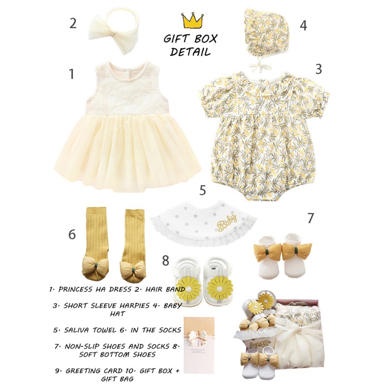 Baby Dress Set Factory - New 11 Sets Cotton Romper Headband