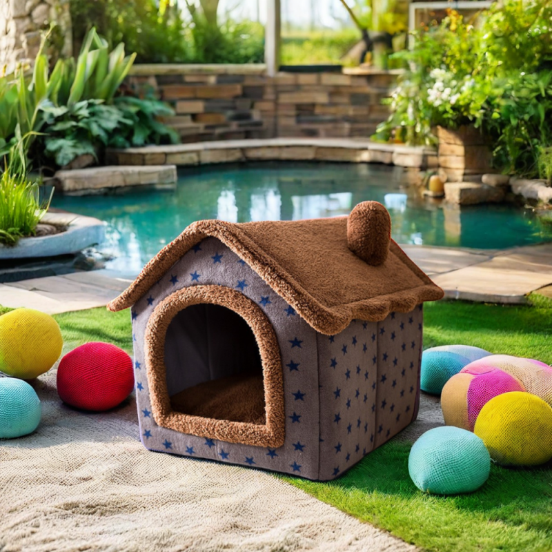 Pet Bed Manufacturer - Washable Warm Plush Folding House
