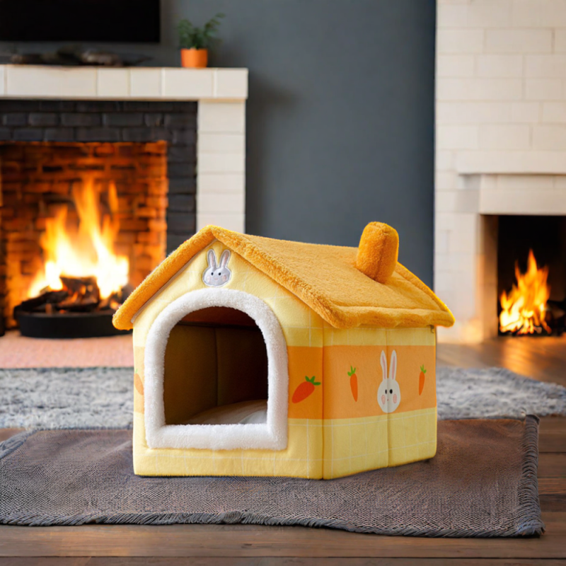 Pet Bed Manufacturer - Washable Warm Plush Folding House