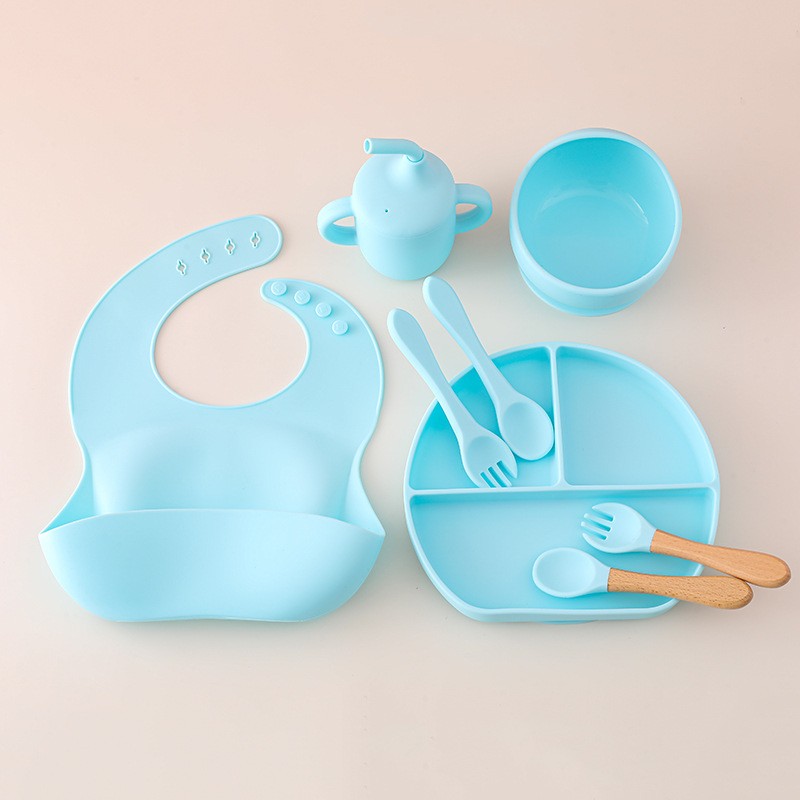 Baby Feeding Set Supplier - 100% Silicone 8Pcs