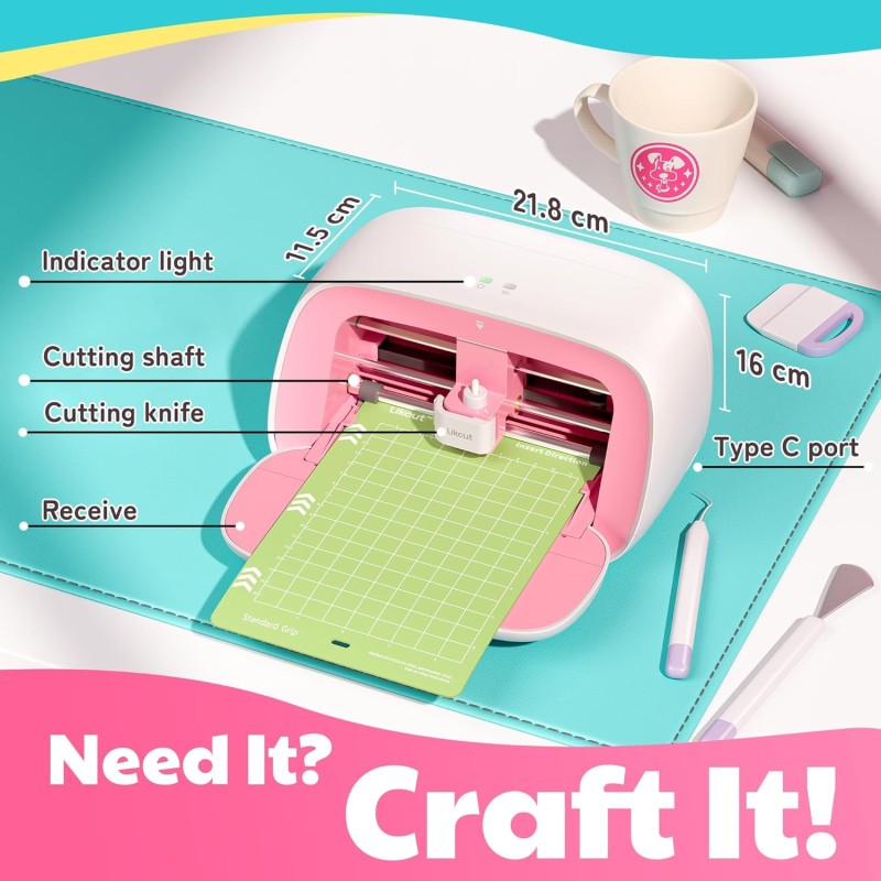 Vinyl Cutter Manufacturer - Likcut S501 Portable Smart Pink