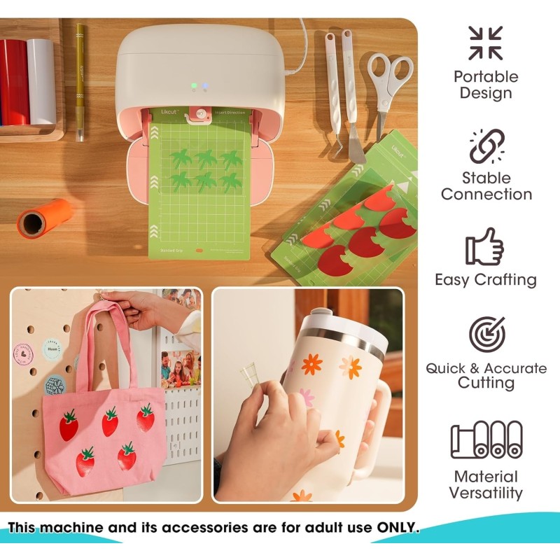 Vinyl Cutter Manufacturer - Likcut S501 Portable Smart Pink