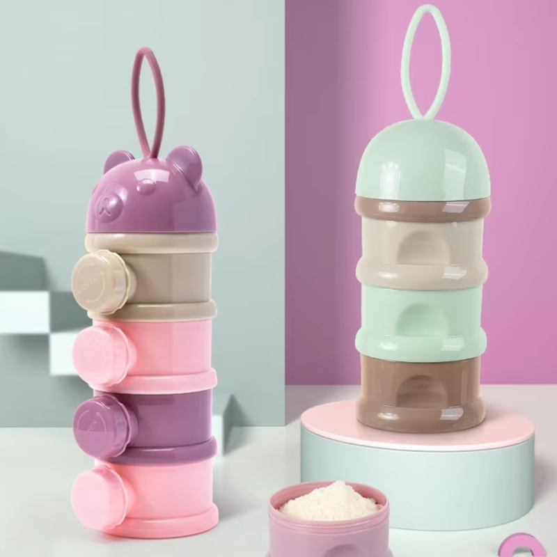 Portable Snack Box Factory - OEM Cartoon Bear Milk Powder Container