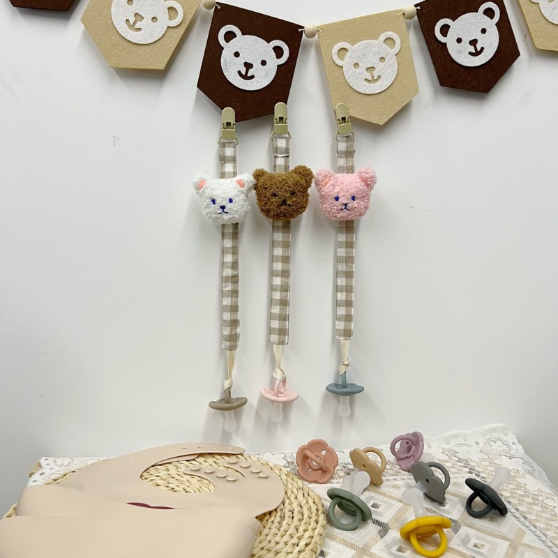 Cute Bear Pacifier Clip Manufacturer - OEM Dummy Holder Soother Strap