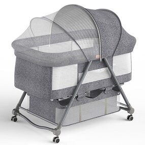 Baby Bassinet Supplier - OEM Foldable Crib Mosquito Net Wheel